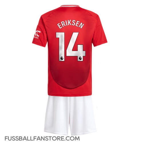 Manchester United Christian Eriksen #14 Replik Heimtrikot Kinder 2024-25 Kurzarm (+ Kurze Hosen)